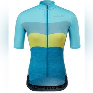 SANTIC Short Sleeve Cycling Jersey Full Zip